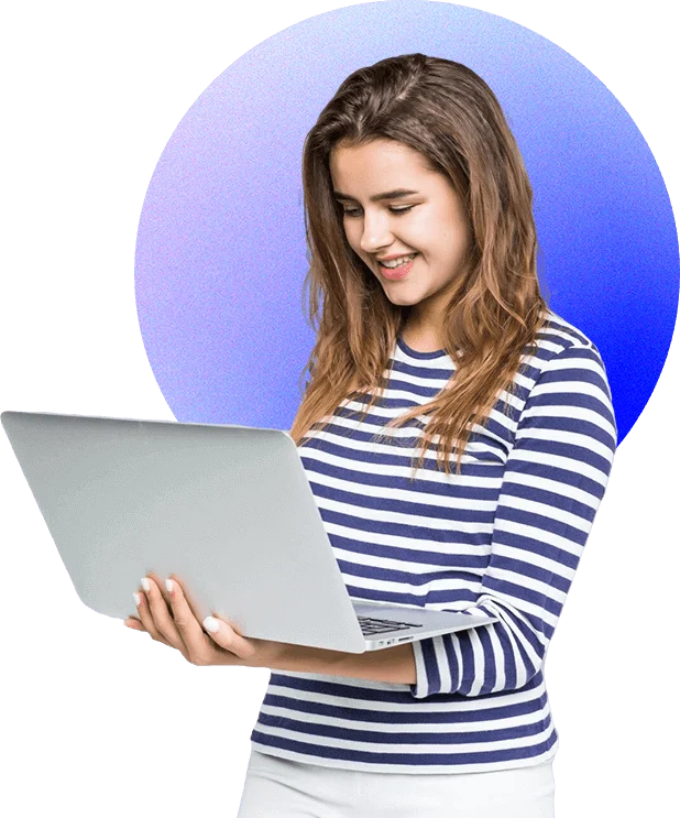 Girl with laptop